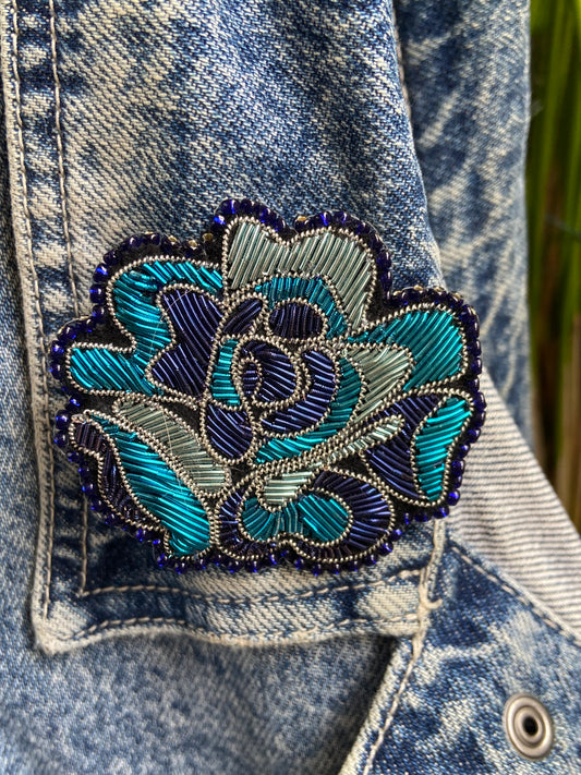 Broche Rose Givrée