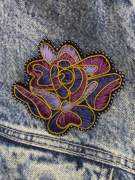 Broche Rose Améthyste